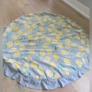 Play mat tummy time rug padded reversible lemon teal